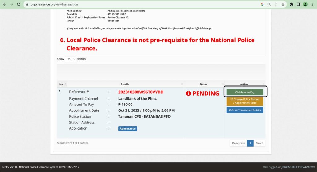 How to pay police clearance via gcash